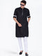 VASTRAMAY Men's Black Cotton Kurta Pajama Set